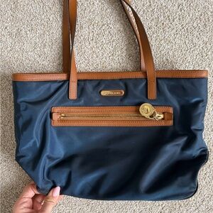 Michael Kors Navy and Brown Tote